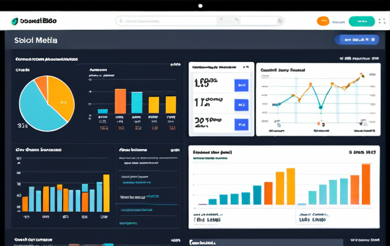**A visually appealing dashboard showcasing key social media advertising metrics. The dashboard includes charts and graphs displaying ROAS (Return on Ad Spend), CPA (Cost Per Acquisition), Conversion Rate, and Website Clicks. The layout is clean, modern, and easy to understand, with data visualizations that highlight positive performance trends.**