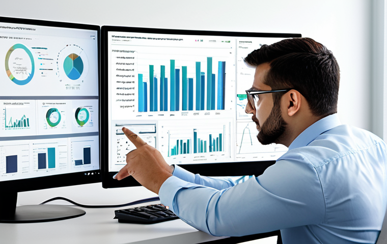 A professional data analyst, fully clothed in modest and appropriate business attire, intently reviewing complex digital charts and analytical graphs displayed on a large, high-resolution monitor. The setting is a clean, well-lit modern office, conveying a sense of strategic focus and informed decision-making. The subject exhibits perfect anatomy, correct proportions, a natural pose, well-formed hands, and proper finger count, with natural body proportions. This is a professional image, high quality, safe for work, and family-friendly content.