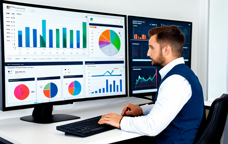 소셜미디어마케터를 위한 자기소개서 작성법 - Data Analysis & Strategy**

"A social media marketing professional analyzing data dashboards on a la...